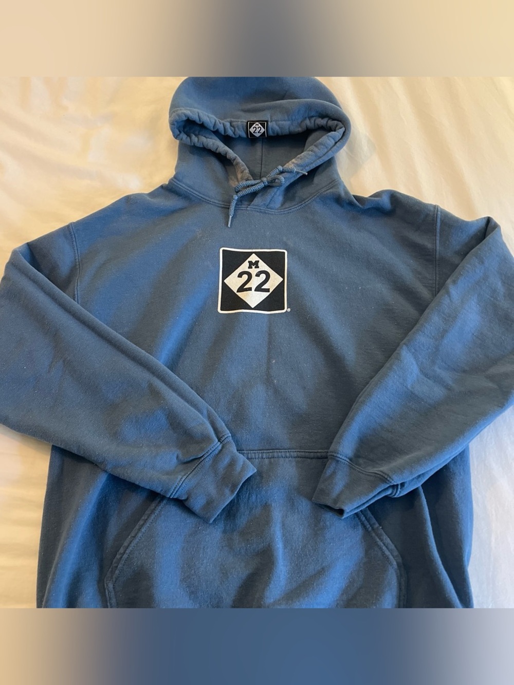M-22 Blue Women's Pullover Hoodie with Logo